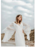 V Neck Ivory Chiffon Elegant Summer Wedding Dress